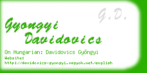 gyongyi davidovics business card